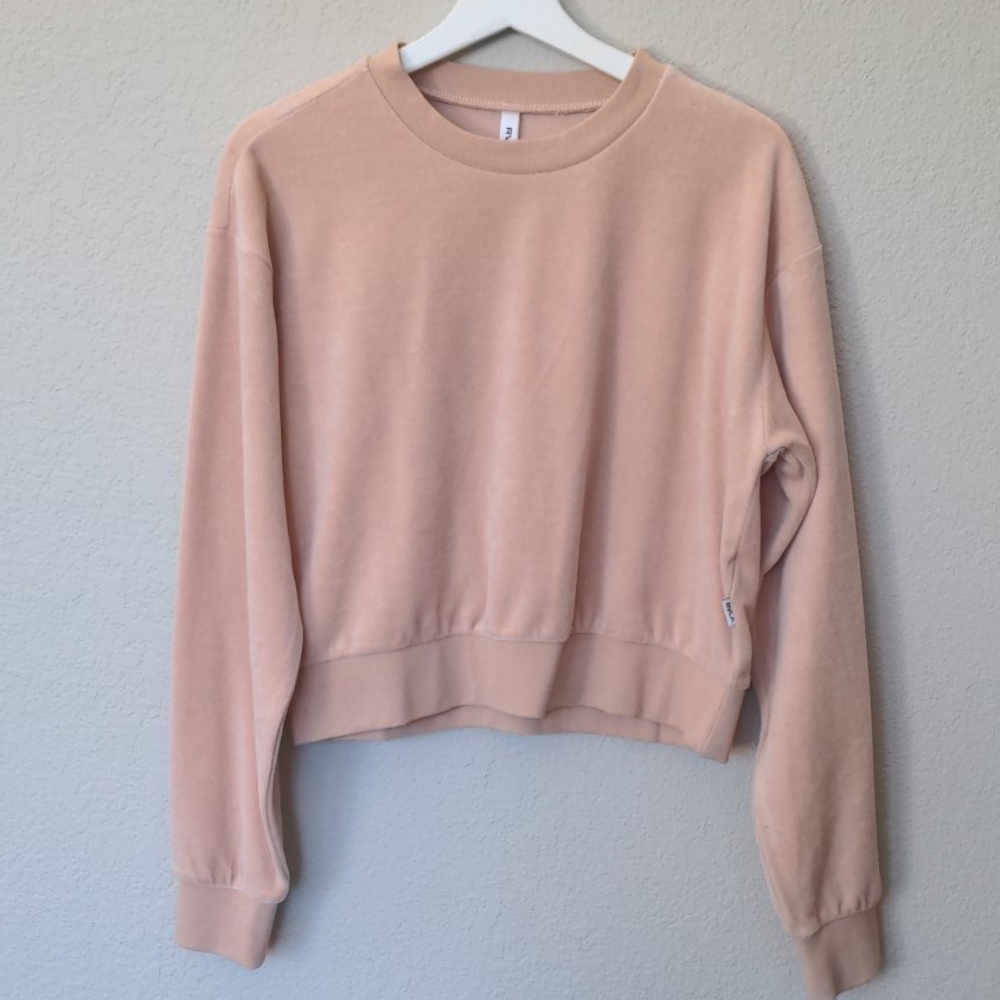 RVCA Velour Crop Pullover Sweatshirt